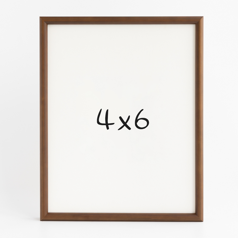 프리미엄 라운드 나무액자 사진액자 웨딩 포토테이블 사진인화 탁상 4x6 101x152mm, 진밤 - 상품 이미지