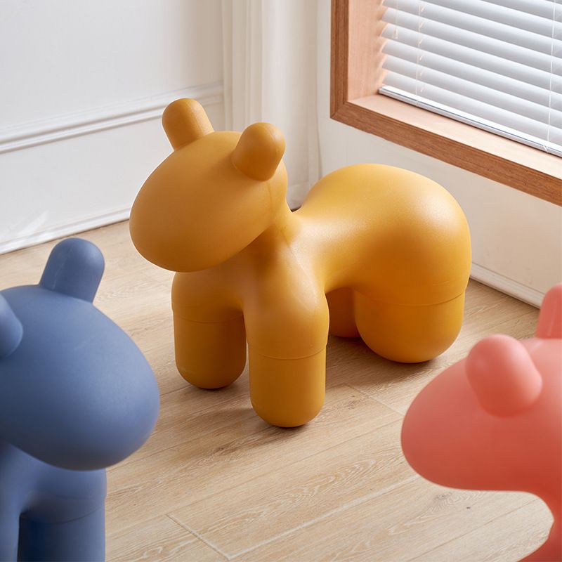 조랑말 풋스툴 동물 모양 낮은 의자 인테리어 소품 블랙 소형 / 63x30x50cm - 상세 이미지 4