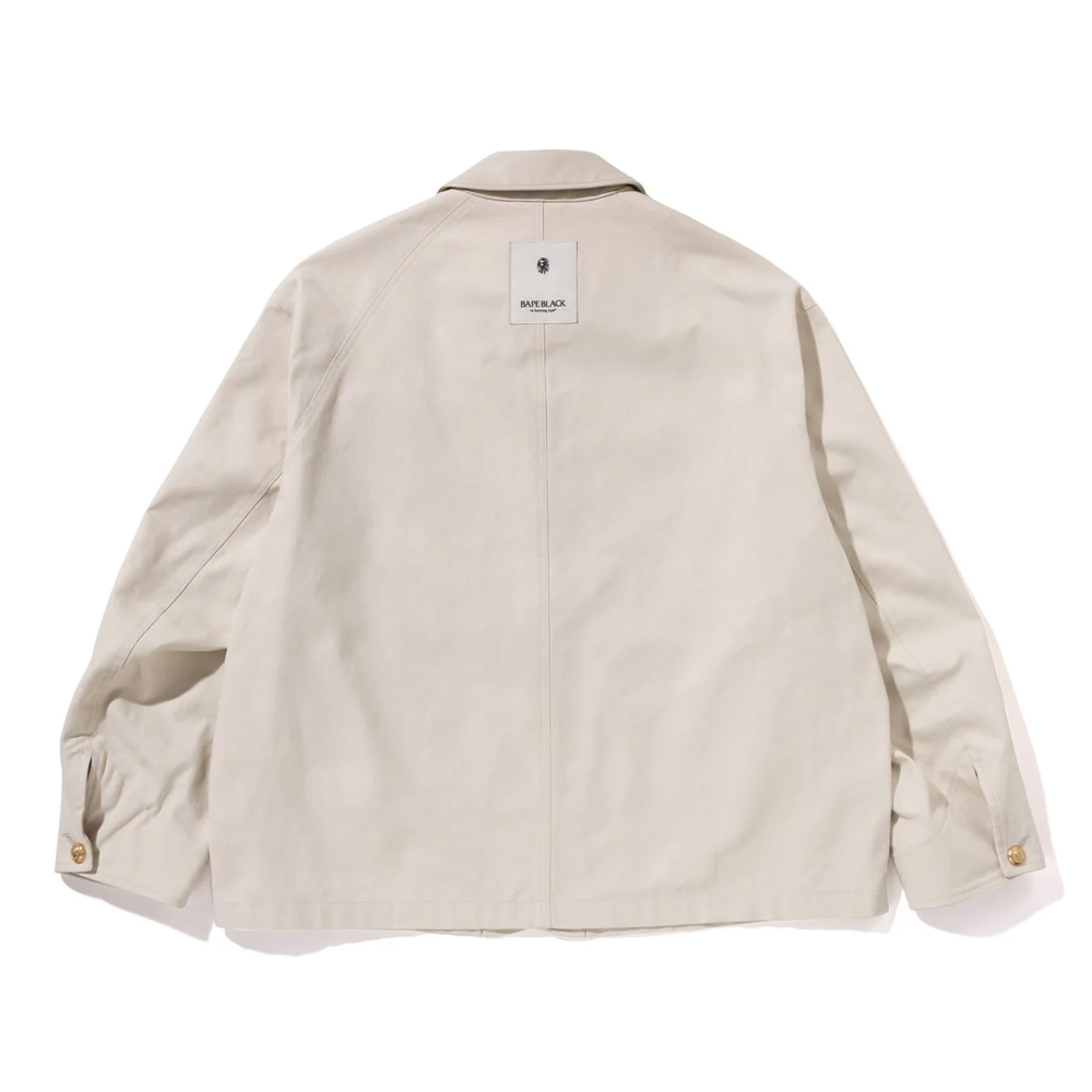 베이프 자켓 BLACK LEATHER TRIM CHORE JACKET 1L30-140-319 - 상세 이미지 4