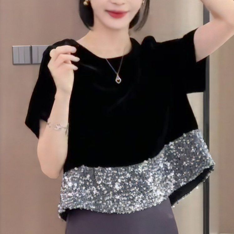 여성 방송용 티셔츠 세련된 스타일리시한 디자인 코디 일상룩 - 상세 이미지 5