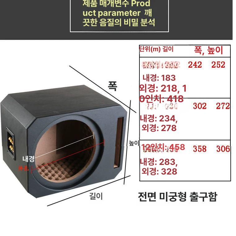 우퍼 상자 나사 초박형 서브 보내기 밀폐 15인치 통기함 모피 또는 가죽 요청 단일 스피커 범용 - 상세 이미지 4