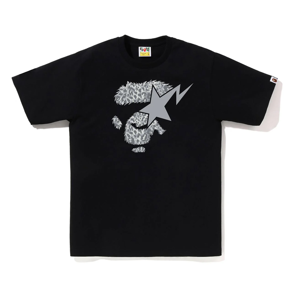 베이프 반팔티 WILD LEOPARD PATTERN APE FACE STA TEE 1L80-110-042 - 상품 이미지