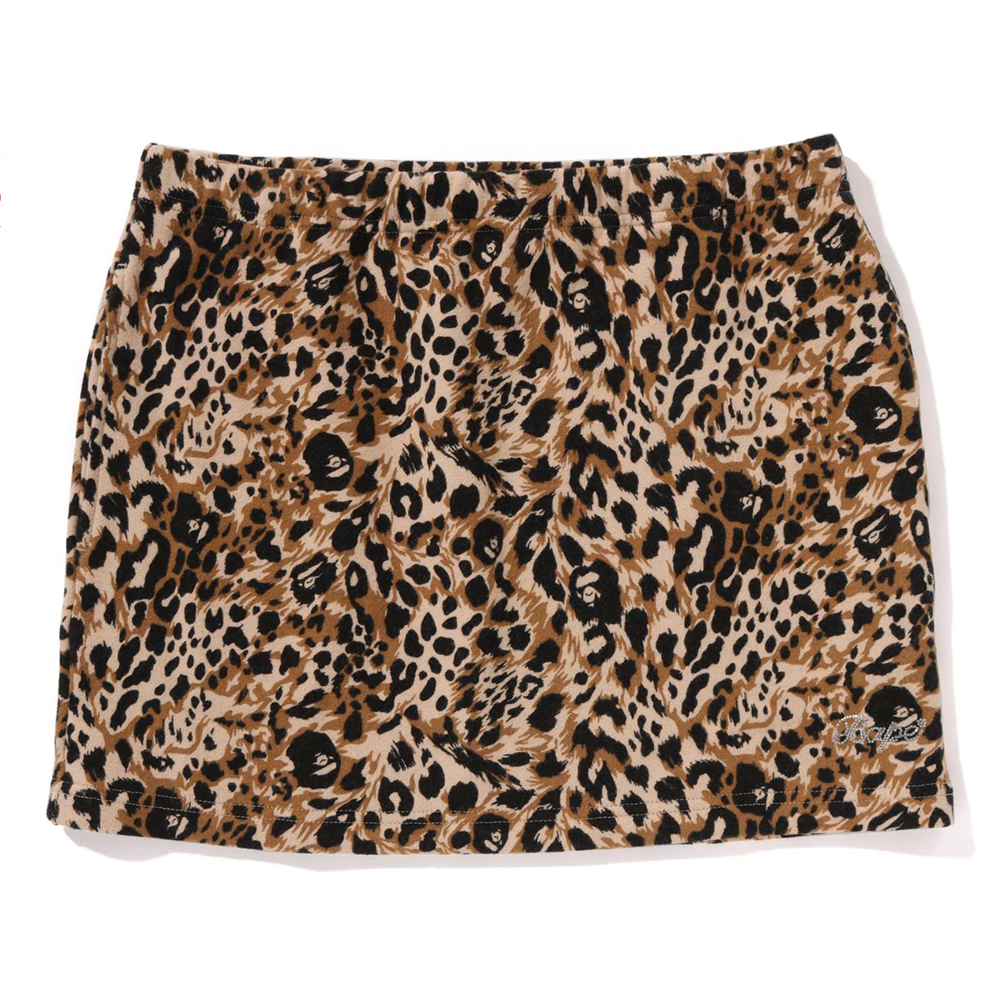 베이프 우먼즈 치마 WILD LEOPARD PATTERN SWEAT SKIRT 1L80-255-001 - 메인 이미지