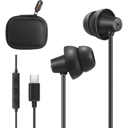 [해외]삼성 S22용 MAXROCK USB C 헤드폰, 마이크가 장착된 유선 타입 이어폰, 갤럭시 S21 FE A53 플립 4 노트 20 OnePlus 9 픽셀 6 5, 맥북 프로