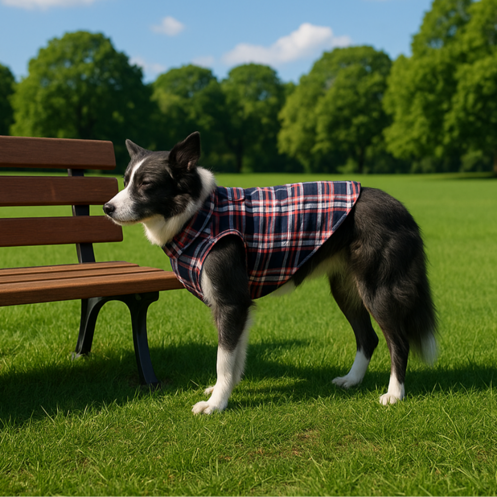 위드레오 강아지 겨울 조끼 대형견 옷 후리스 중형견옷 체크, 블루레드, S