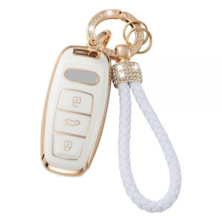 Gematay [해외]Gematay 아우디 키 포브 커버, A3 A6 A7 A8 E-Tron S3 S6 RS6 S7 RS7 Q7 SQ7 Q8 SQ8 스마트 프로텍터와 호환되는 케이스 쉘