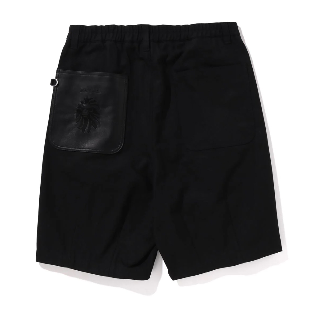 베이프 반바지 BLACK PAISLEY LEATHER TRIMMED WORKER SHORTS 1L30-153-328 - 상세 이미지 2