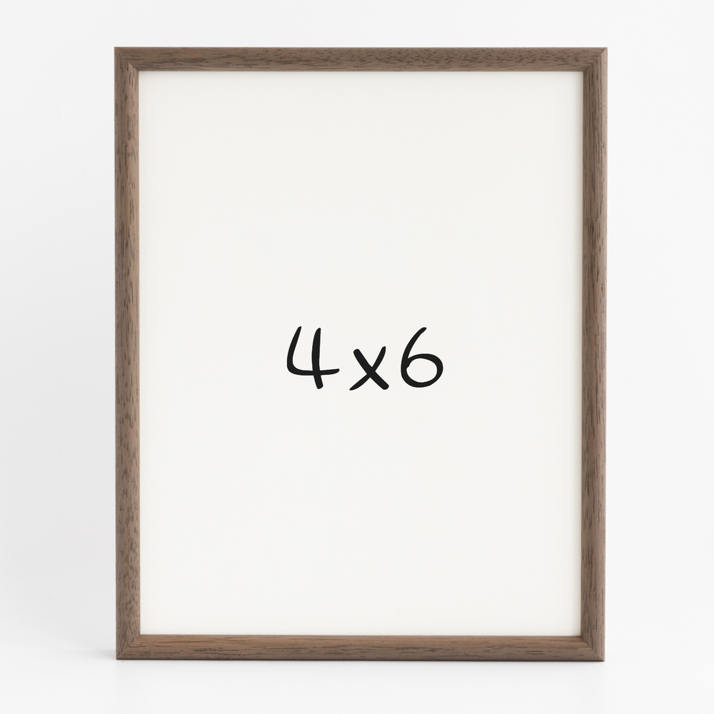 프리미엄 라운드 나무액자 사진액자 웨딩 포토테이블 사진인화 탁상 4x6 101x152mm, 월넛 - 상품 이미지