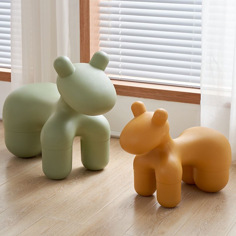 조랑말 풋스툴 동물 모양 낮은 의자 인테리어 소품 블랙 소형 / 63x30x50cm - 상세 이미지 3