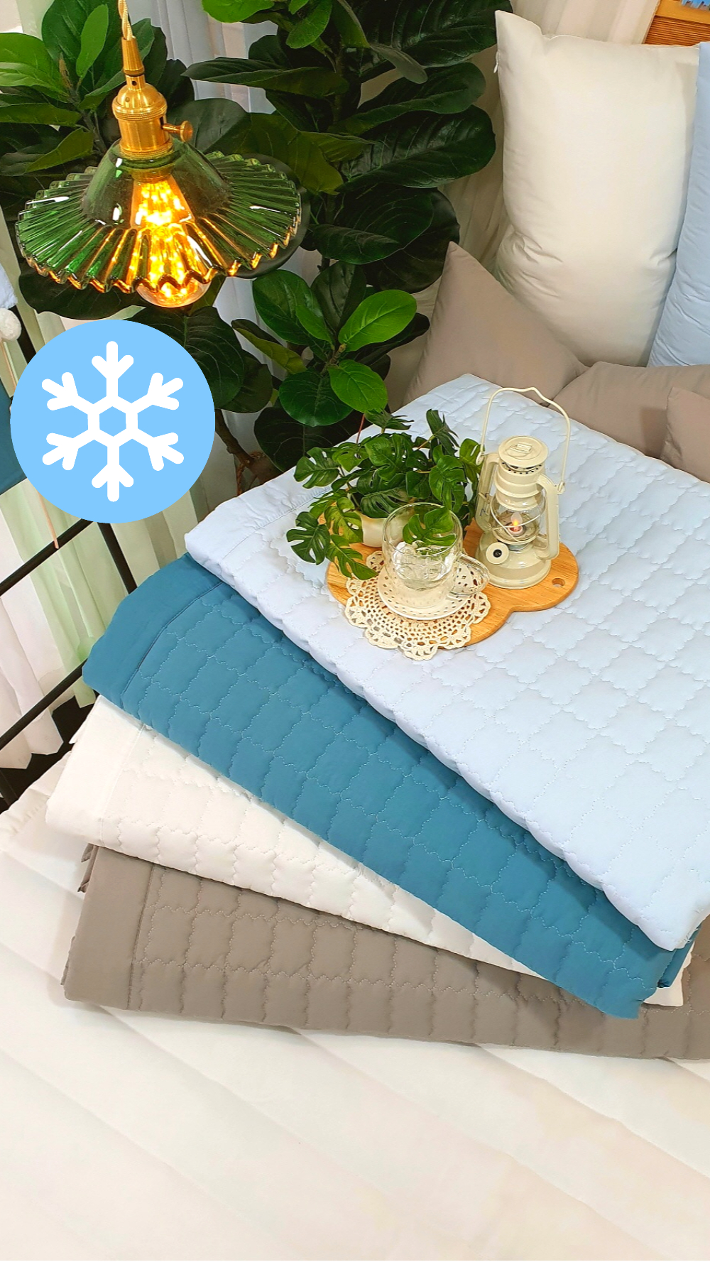 여름 냉감침대패드 국내생산 사계절 순면침대패드 고정밴드