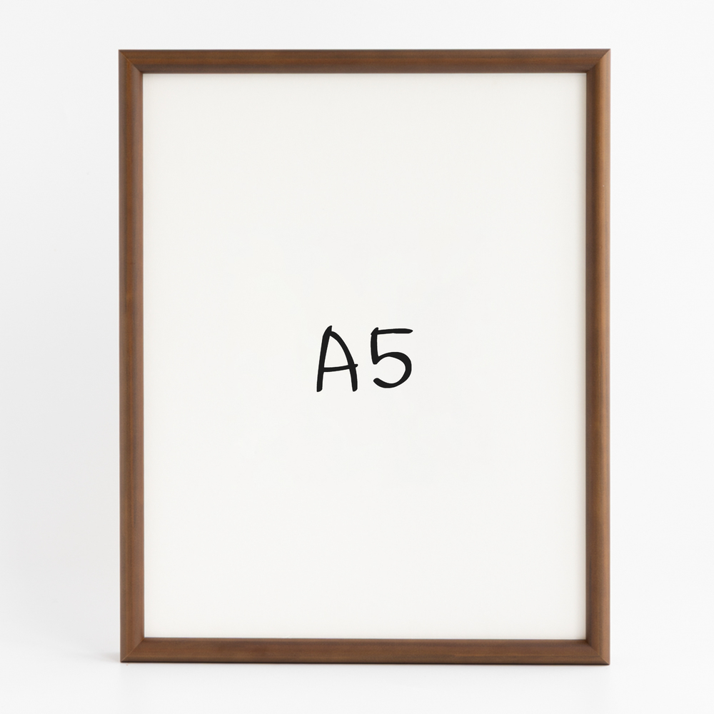 프리미엄 라운드 원목액자 웨딩액자 그림 포스터 프레임 인테리어 A5 148x210mm, 진밤 - 메인 이미지