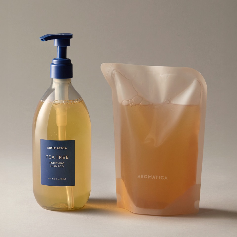 아로마티카 티트리 퓨리파잉 샴푸 750ML+리필500ML탈모 기능성 지성 두피 쿨링