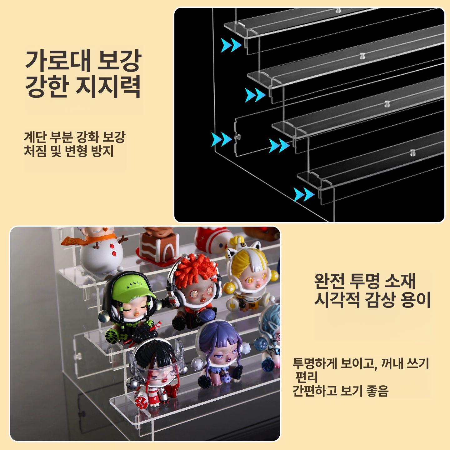 아크릴 받침대 계단식 상품진열대 피규어 악세사리 디피용 1층 업그레이드 20cm 소재 파손 - 상세 이미지 3