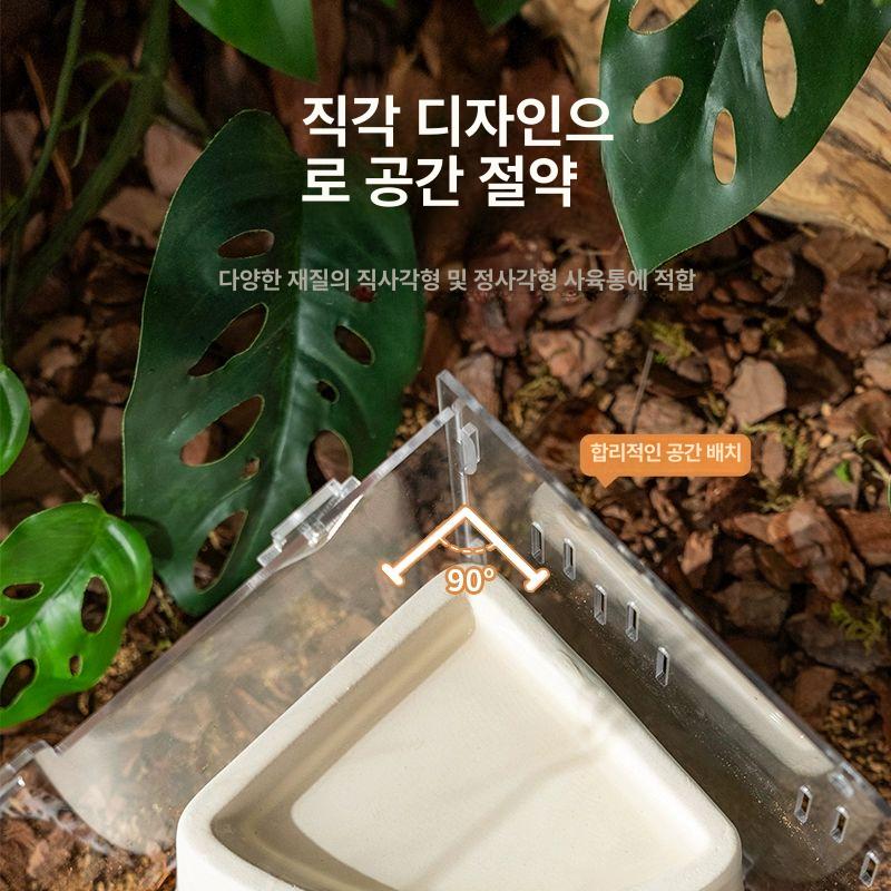 도마뱀 습식 은신처 바닥재 게코 삼각 산란통 습은 화이트 세라믹 피하기 대형 - 상세 이미지 5
