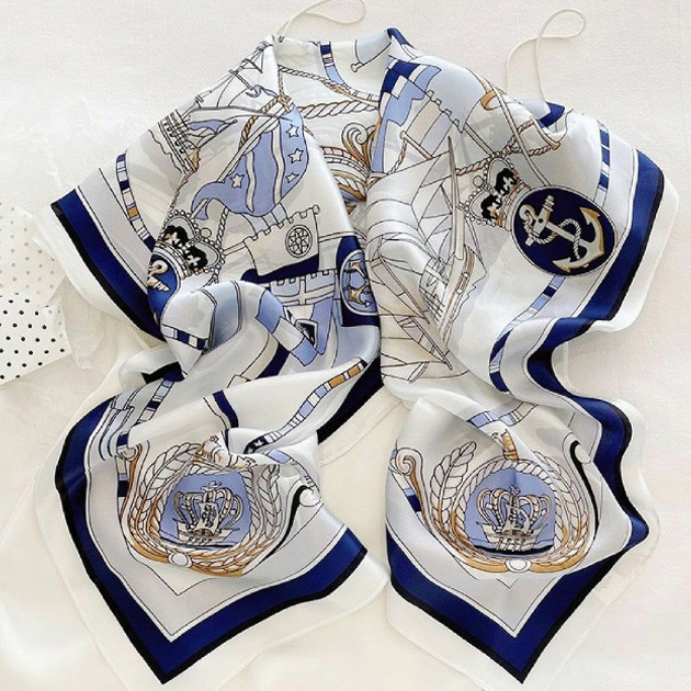 화이트 쁘띠 스카프 사각 실크 여성 봄 스카프