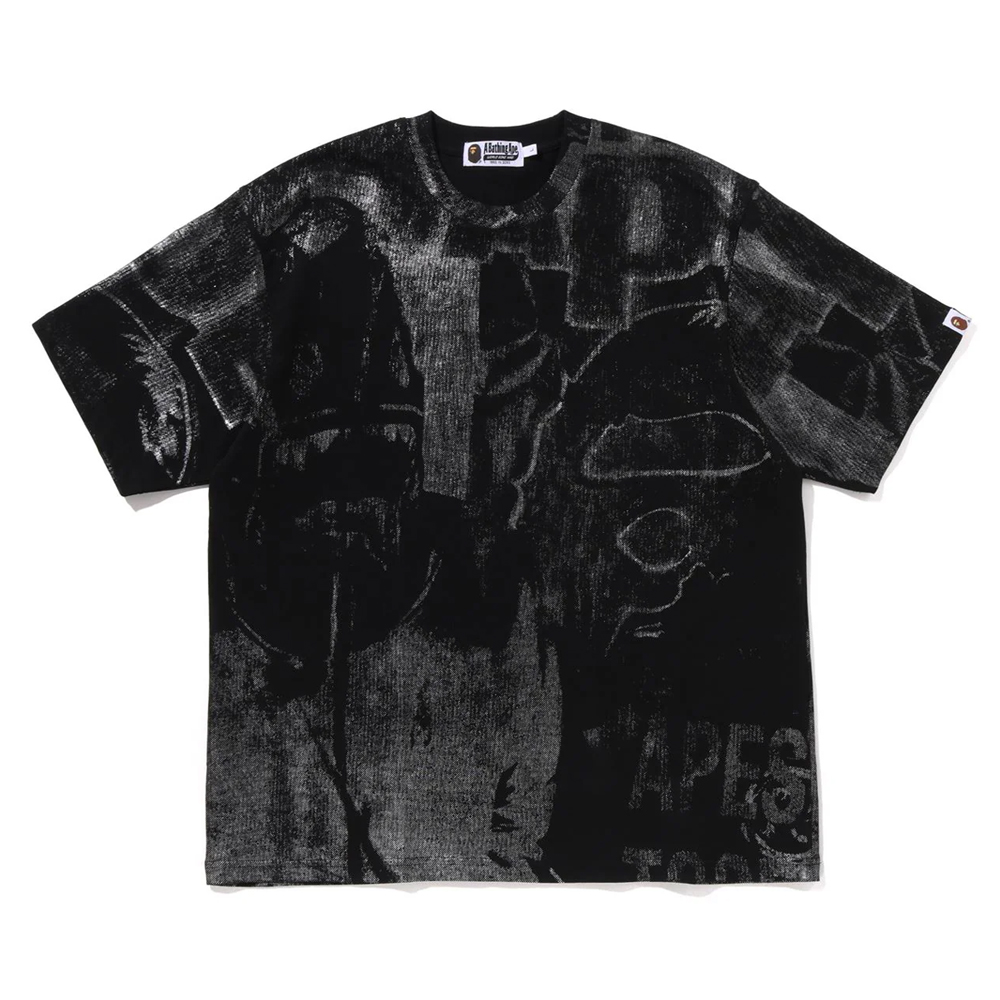 베이프 반팔티 METALLIC COATED OVERALL PRINT RELAXED FIT TEE 1L80-109-310 - 메인 이미지