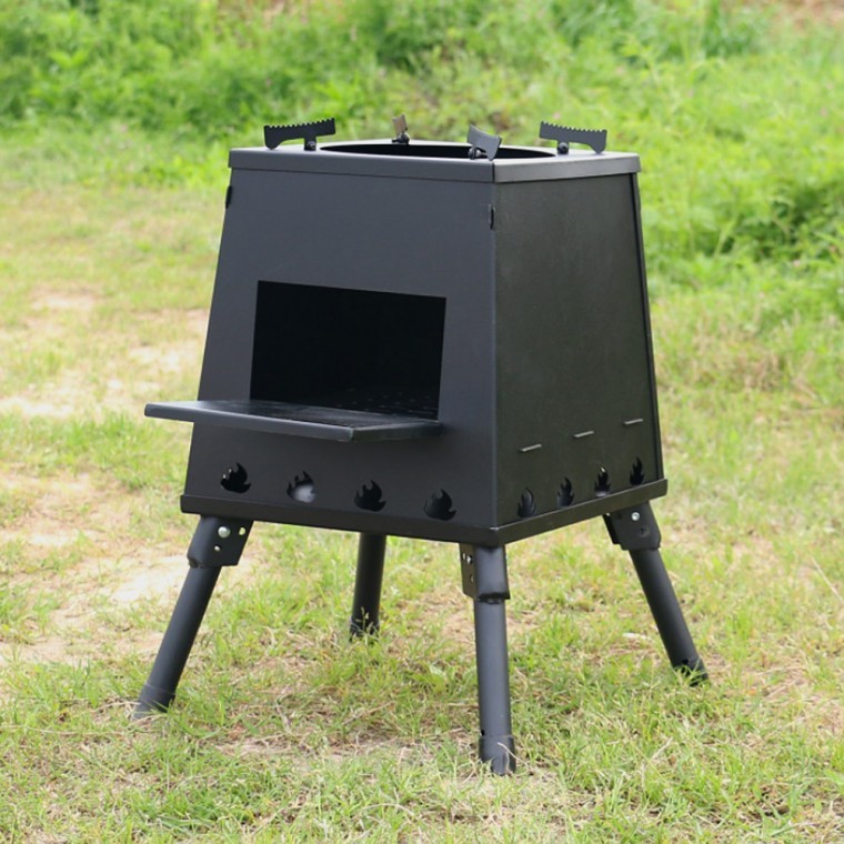 캠핑화목난로 해피캠핑 접이식 화목난로(26x34cm) 장작 화로대 캠핑용화목난로