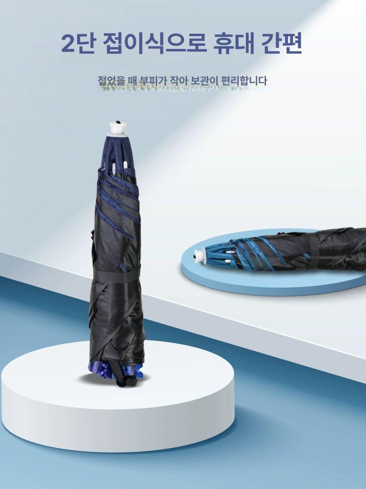 낚시 우산 모자 휴대용 파라솔 머리에 핸즈프리 해변 커버 포함 80cm 다크네이비 검정 - 상세 이미지 5