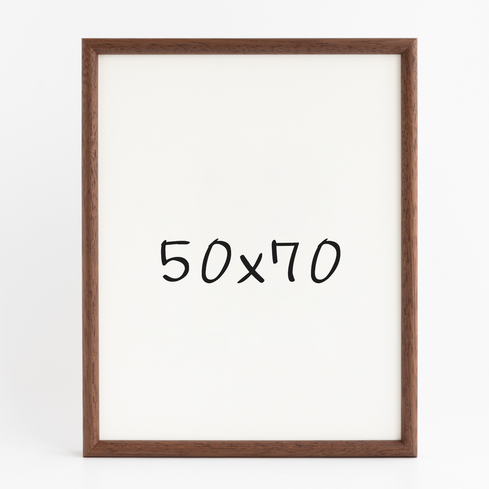 프리미엄 라운드 원목액자 웨딩액자 그림 포스터 프레임 인테리어 50x70 500x700mm, 샴페인 - 메인 이미지