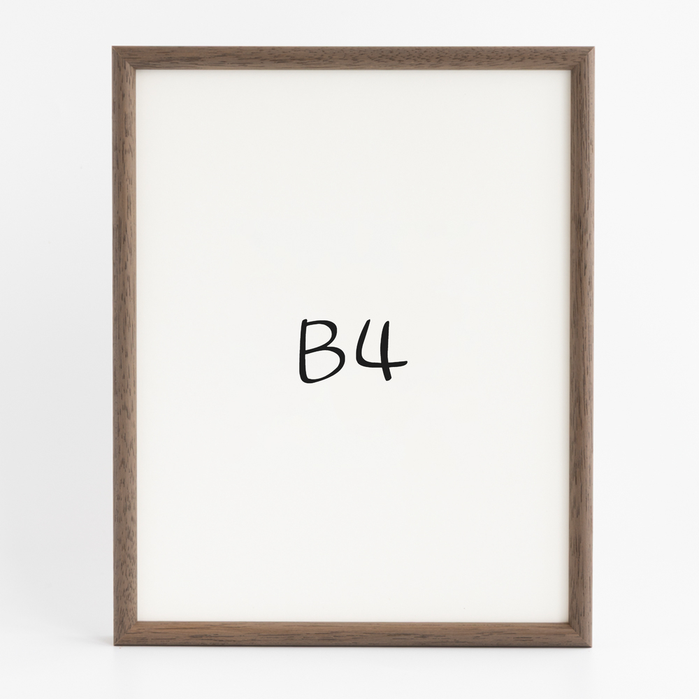 프리미엄 라운드 원목액자 웨딩액자 그림 포스터 프레임 인테리어 B4 257x364mm, 월넛 - 메인 이미지