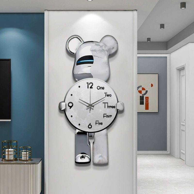 LED 곰돌이시계 오브제 조명 대형 라이트 무소음 거실 C형 35x70cm 일반 무조명 모델 - 상세 이미지 4