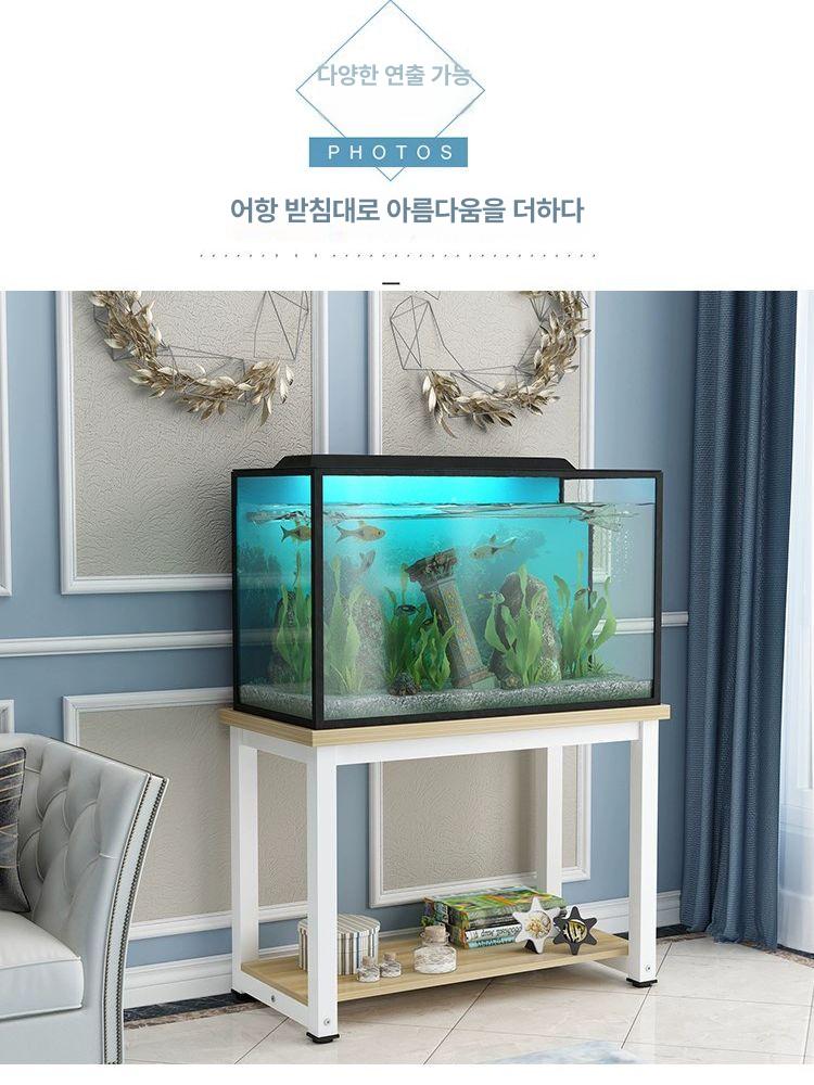 구피 3자어항 다이 테이블 벽걸이 열대어 거북이 축양장 검정프레임 연호두 80x40x70cm - 상세 이미지 3