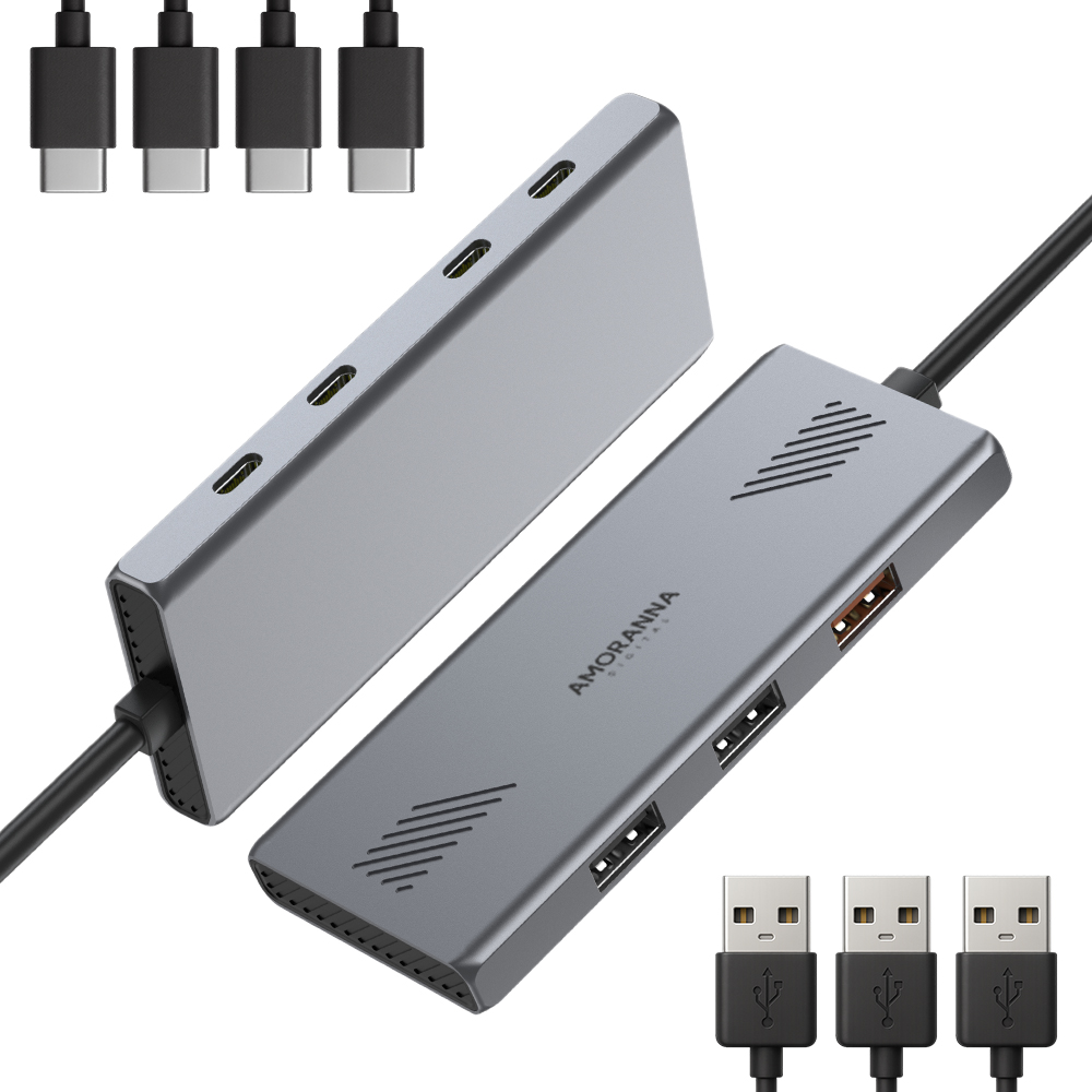 아모란나 C타입 노트북 허브 맥북 네오 멀티허브 7포트 10Gbps 슬림 - 상품 이미지