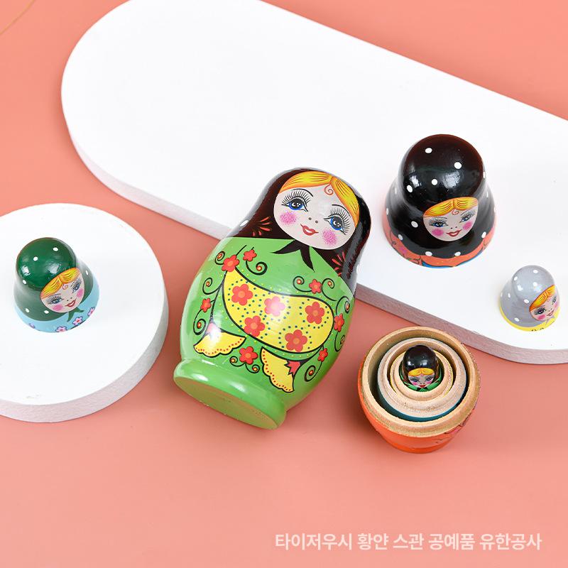 솔비에 러시아인형 마트료시카 인테리어소품 인형소품 원목 인형 목각인형 5단 단일 상품 - 상세 이미지 4