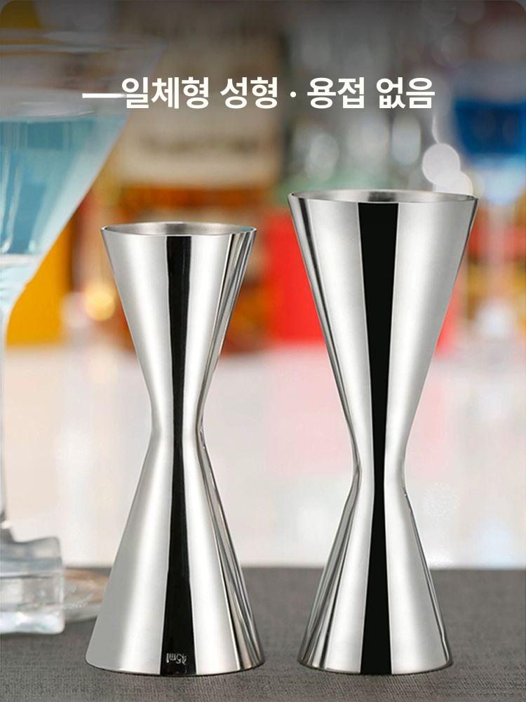 위스키 바텐더 하이볼 스테인리스 측정 양주 샷잔 온스컵 일체형 성형 30 60ml - 상세 이미지 4