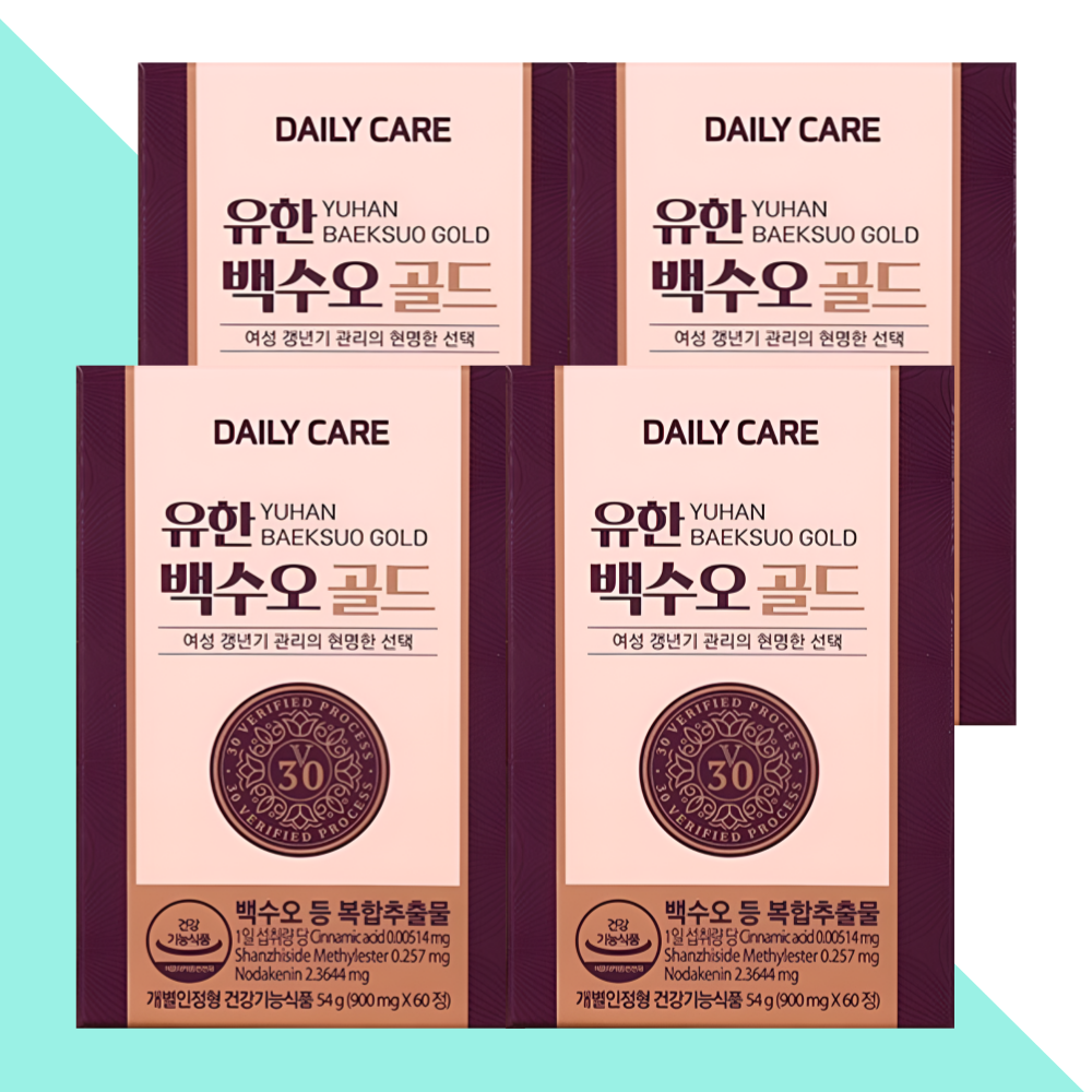 유한양행 백수오 골드 갱년기 에스트로겐 영양제 60정X4개