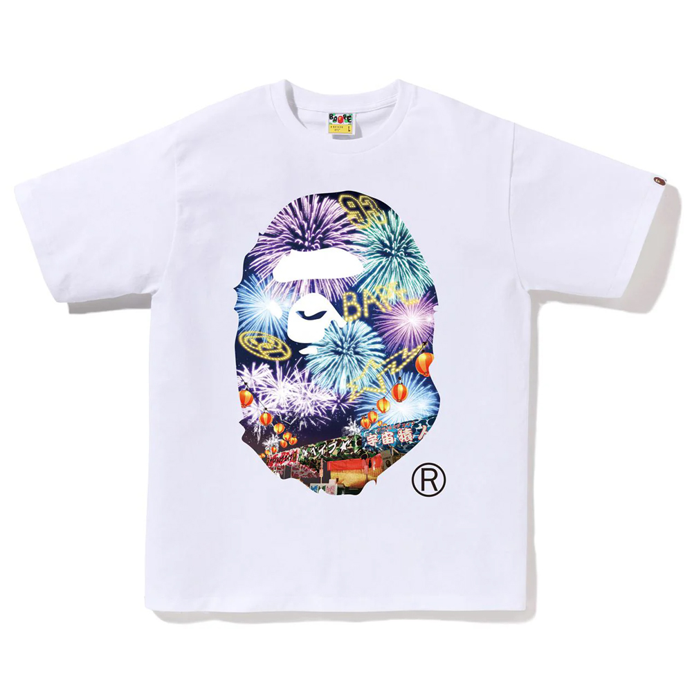 베이프 반팔티 FIREWORK APE HEAD PHOTO TEE 1L72-110-022 - 상세 이미지 2