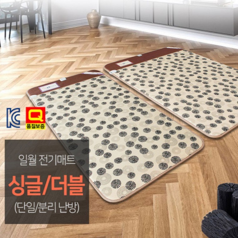 일월 숯황토부직포 전기매트 싱글