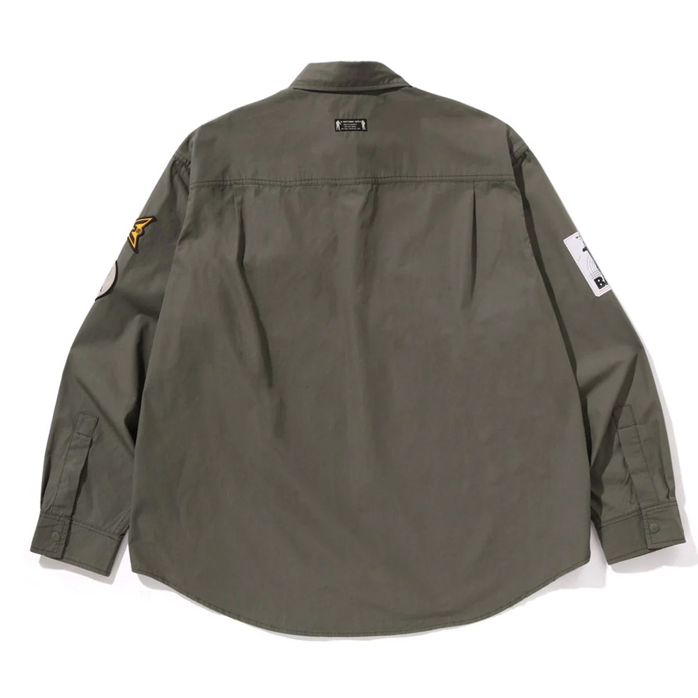 베이프 자켓 BATHING APE LOGO MILITARY LS SHIRT 1L80-131-301 - 상세 이미지 4