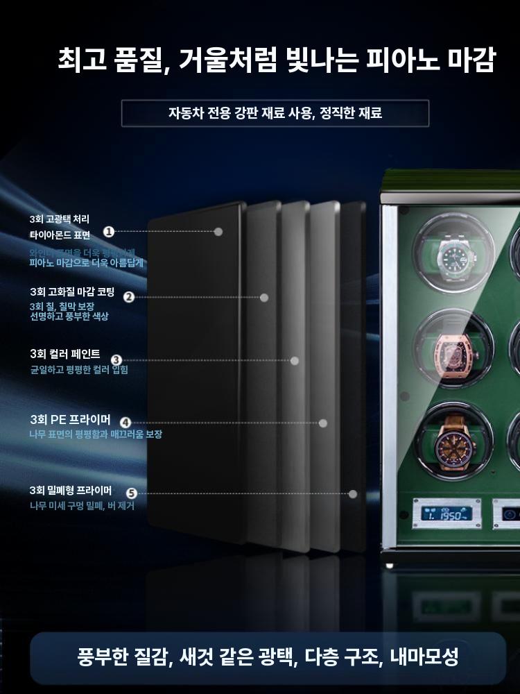 스위스 시계 와인더 오토매틱 워치 보관 케이스 지문 그린 4구 - 상세 이미지 4