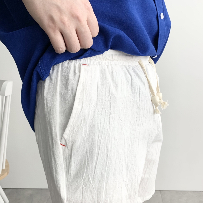 남자 린넨 반바지 4부 5부 마 바지 여름 숏팬츠 냉감 백바지 스판 흰바지 슬랙스 쇼츠 이미지 7