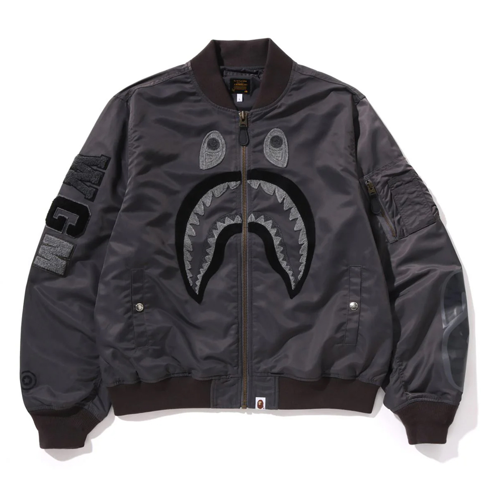 베이프 자켓 TONAL CHAIN STITCH SHARK BOMBER JACKET 1L80-140-313 - 상세 이미지 2