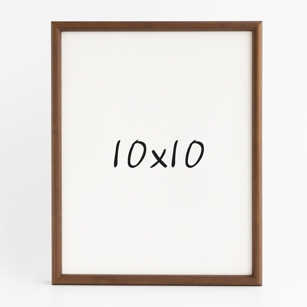 프리미엄 라운드 원목액자 웨딩액자 그림 포스터 프레임 인테리어 10x10 254x254mm, 진밤 - 메인 이미지