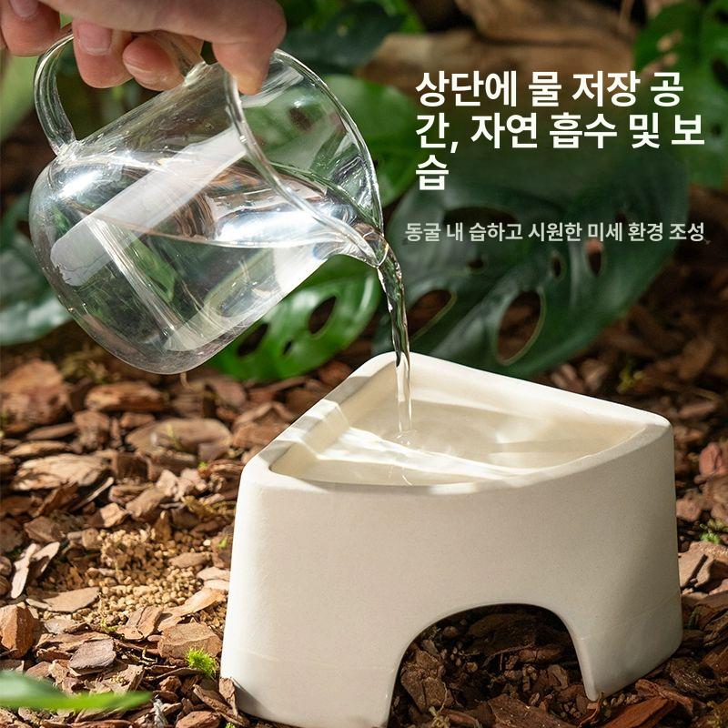 도마뱀 습식 은신처 바닥재 게코 삼각 산란통 습은 화이트 세라믹 피하기 대형 - 상세 이미지 3