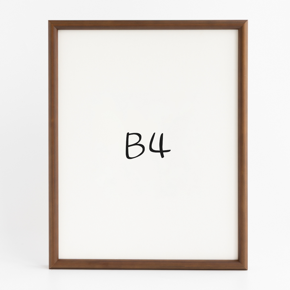 프리미엄 라운드 원목액자 웨딩액자 그림 포스터 프레임 인테리어 B4 257x364mm, 진밤 - 메인 이미지
