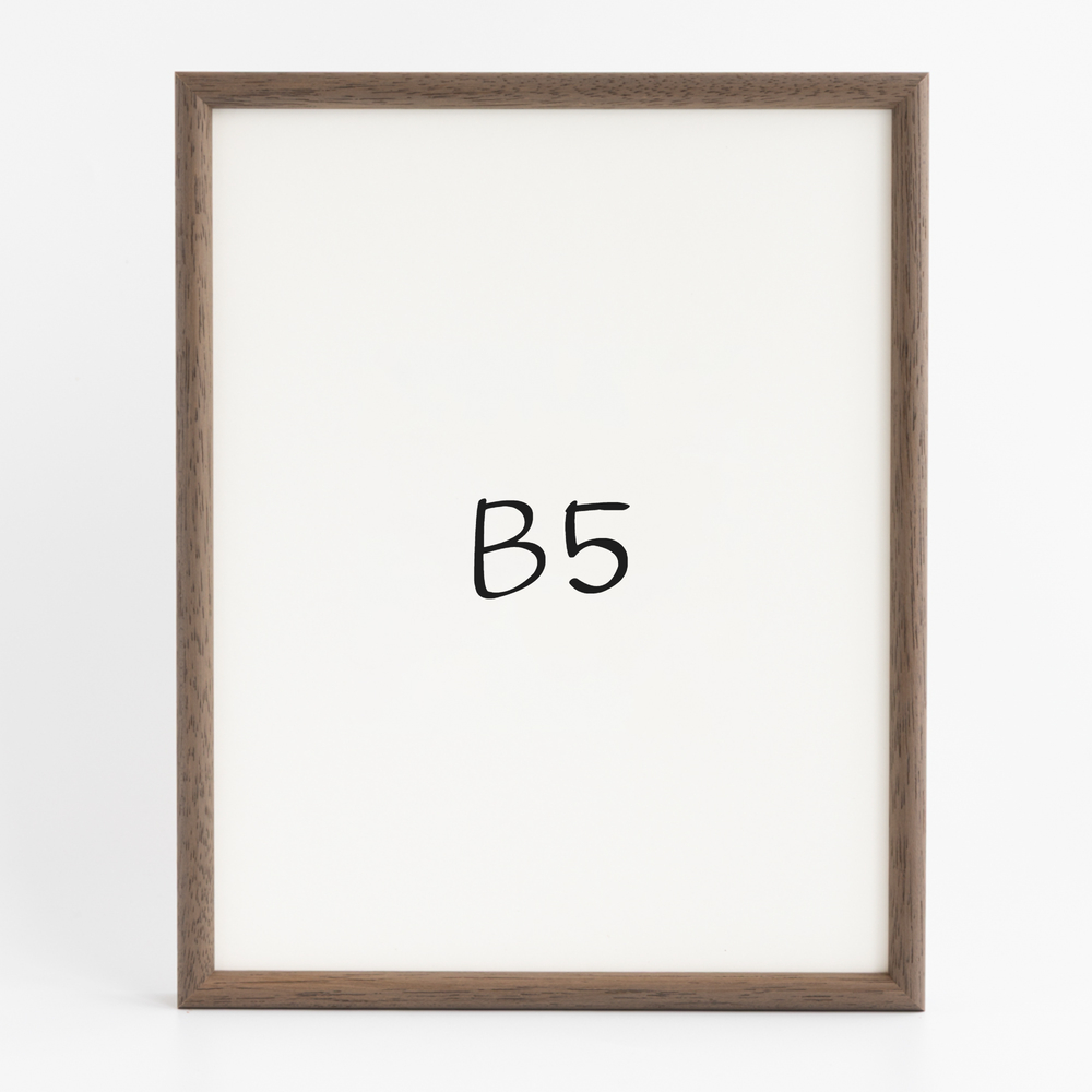 프리미엄 라운드 원목액자 웨딩액자 그림 포스터 프레임 인테리어 B5 182x257mm, 월넛 - 메인 이미지