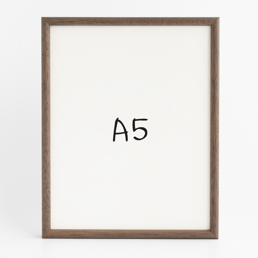 프리미엄 라운드 원목액자 웨딩액자 그림 포스터 프레임 인테리어 A5 148x210mm, 월넛 - 메인 이미지