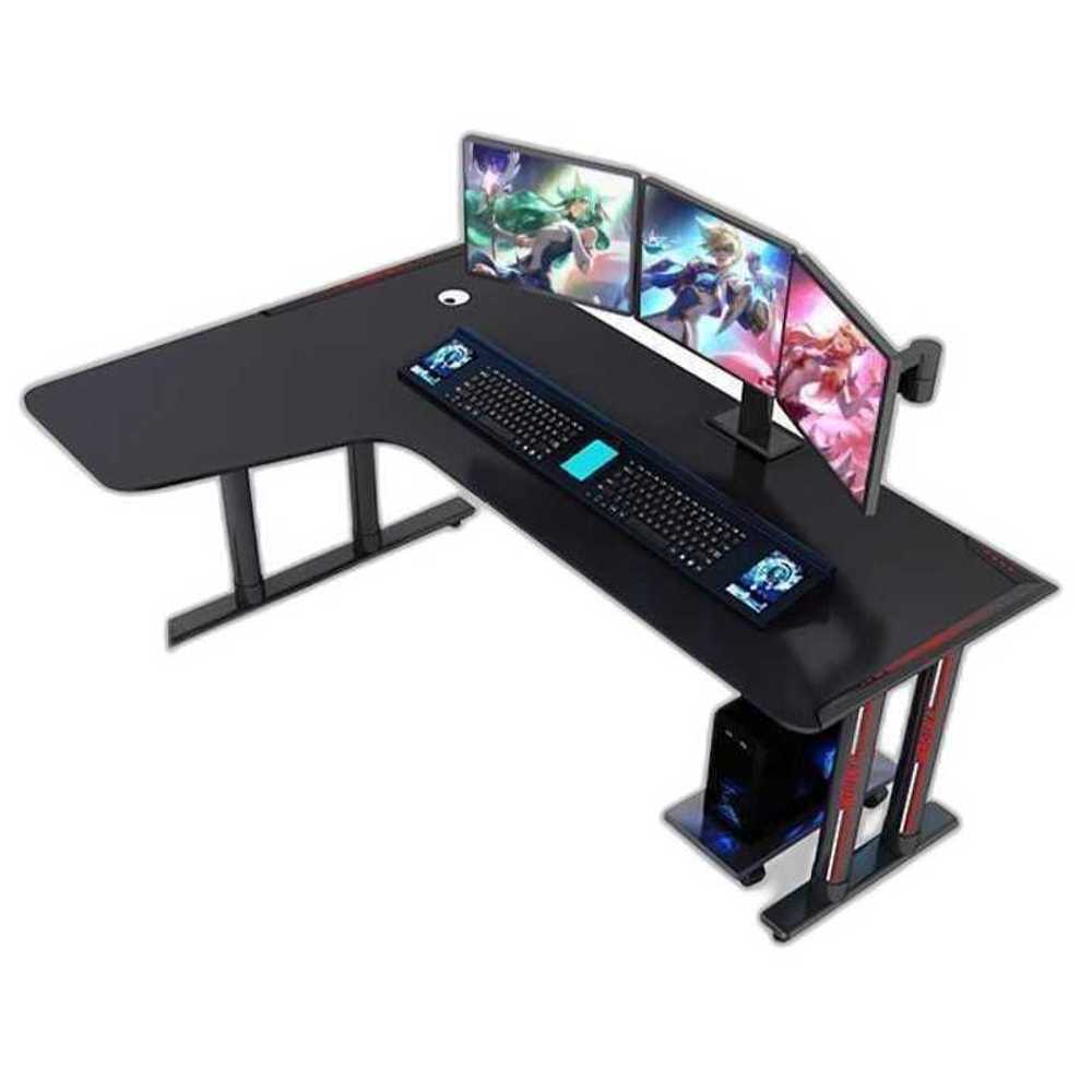 ㄱ자 게이밍 책상 코너 데스크탑 컴퓨터 서재 테이블 120x100 - 상품 이미지