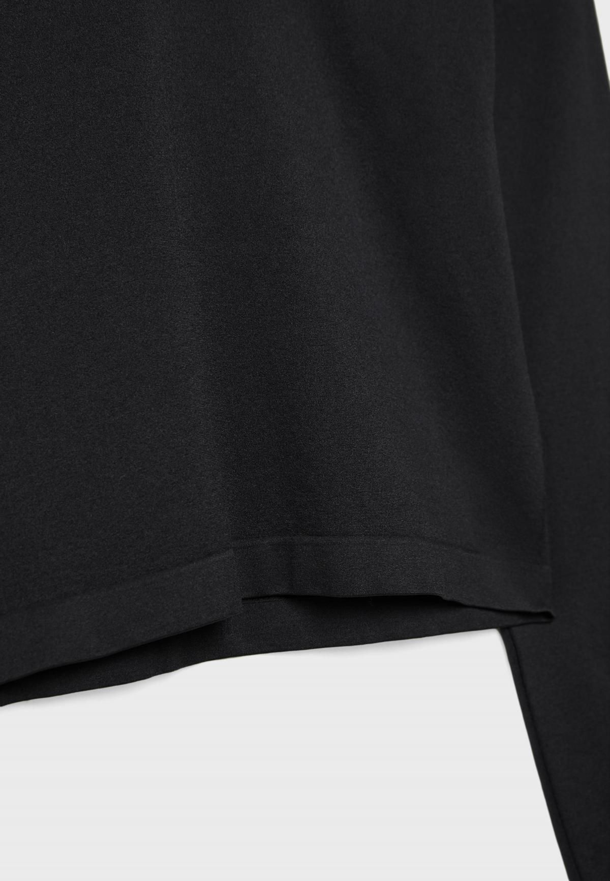 스트라디바리우스 슬림핏 라운드넥 베이직 크롭 긴팔 티셔츠 8076/680 BLACK - 상세 이미지 3