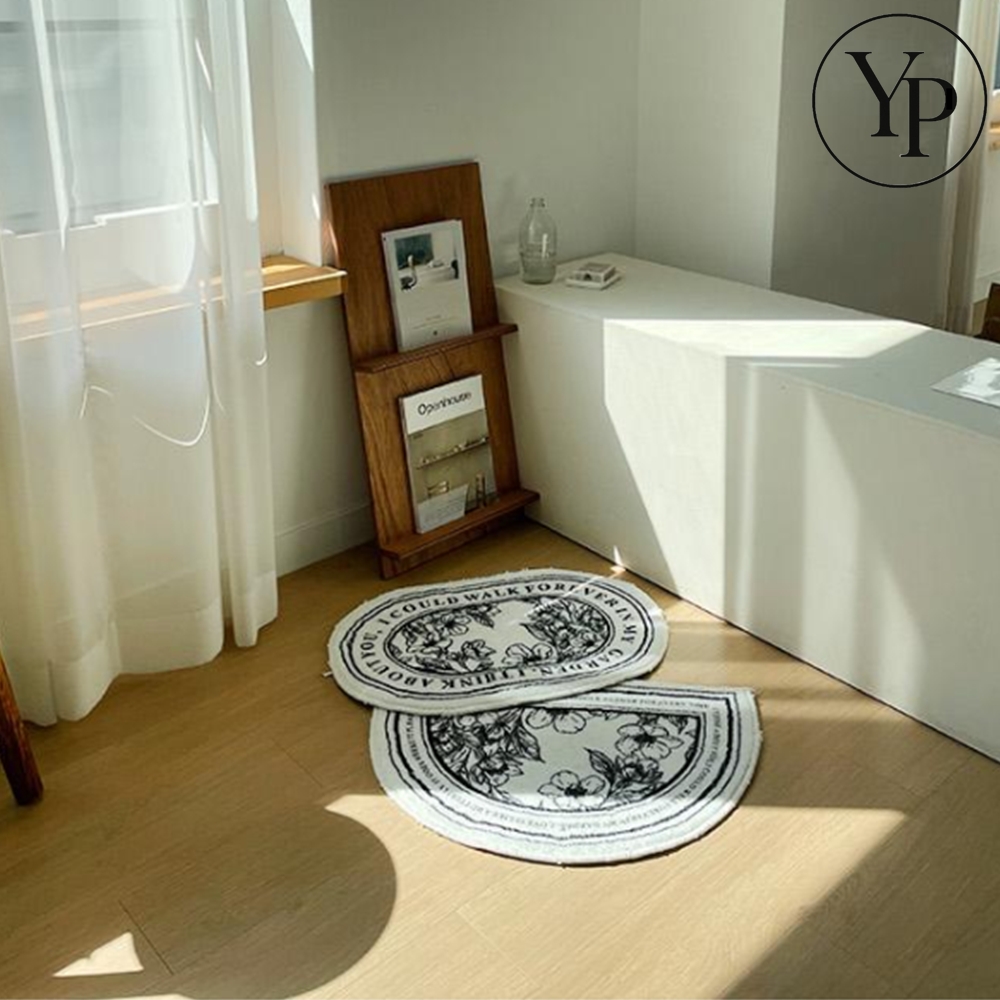 빈티지 미니 러그 유러피안 카페트 안방 거실 반원 동그라미