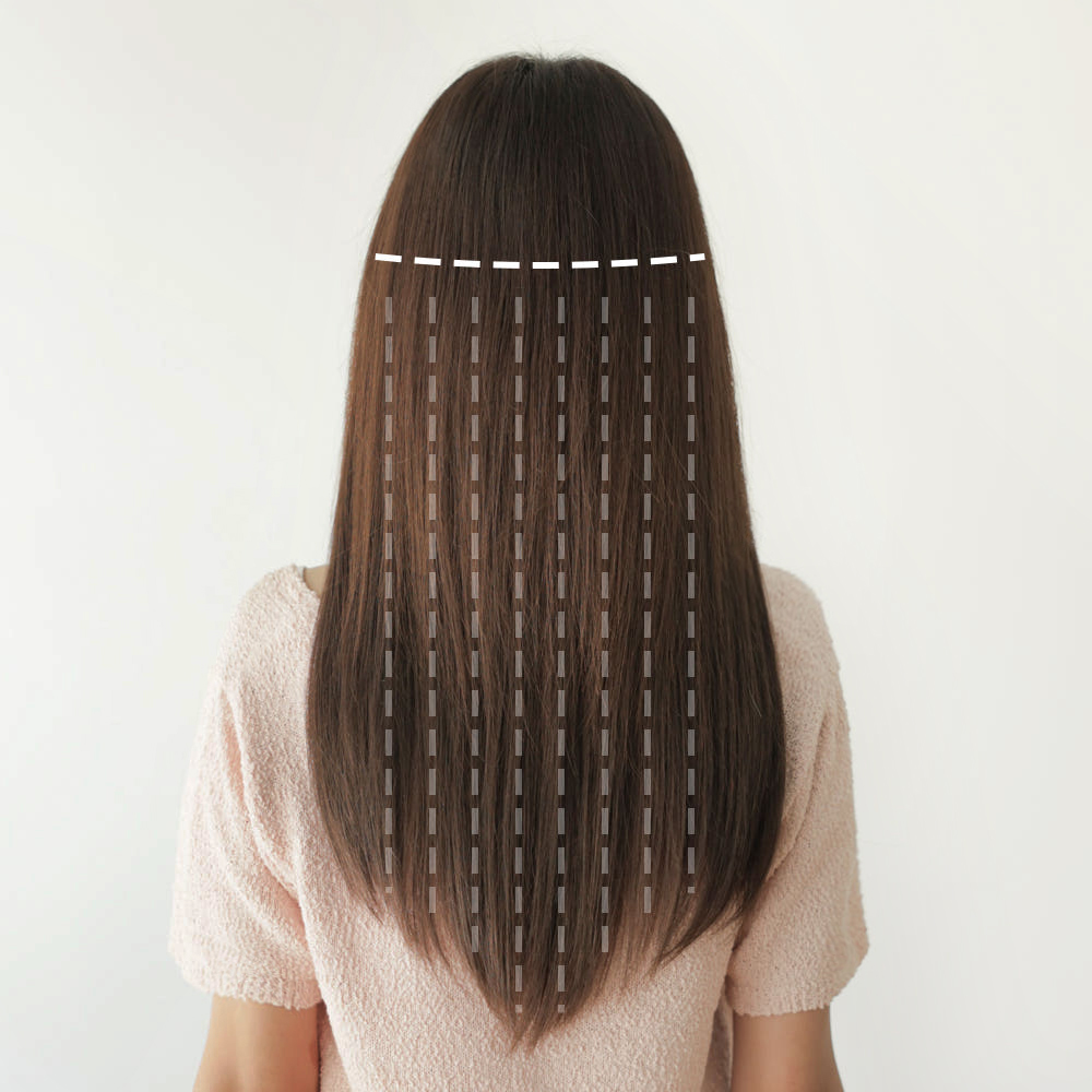 인모 긴머리 헤어피스 똑딱이 5개 40cm 가발 붙임머리 뒷머리