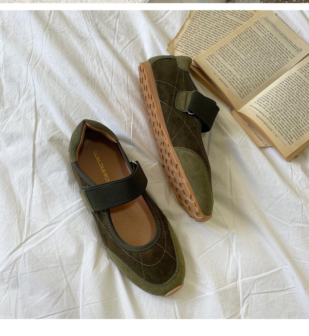 올리나 메리제인 플랫슈즈 여성 벨크로 스트랩 데일리 컴포트화