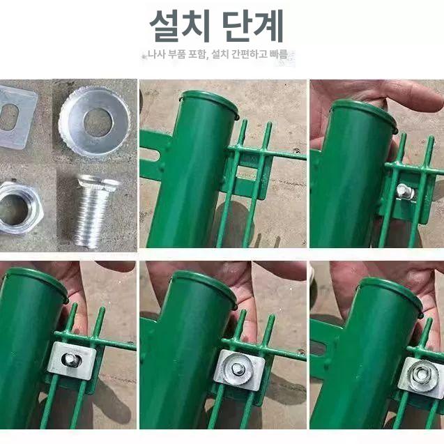 울타리 메쉬 문 이동식 안전망 주차장 휀스 철제 양형 가드레일문1.8mx3m+기둥+부속품 - 상세 이미지 3
