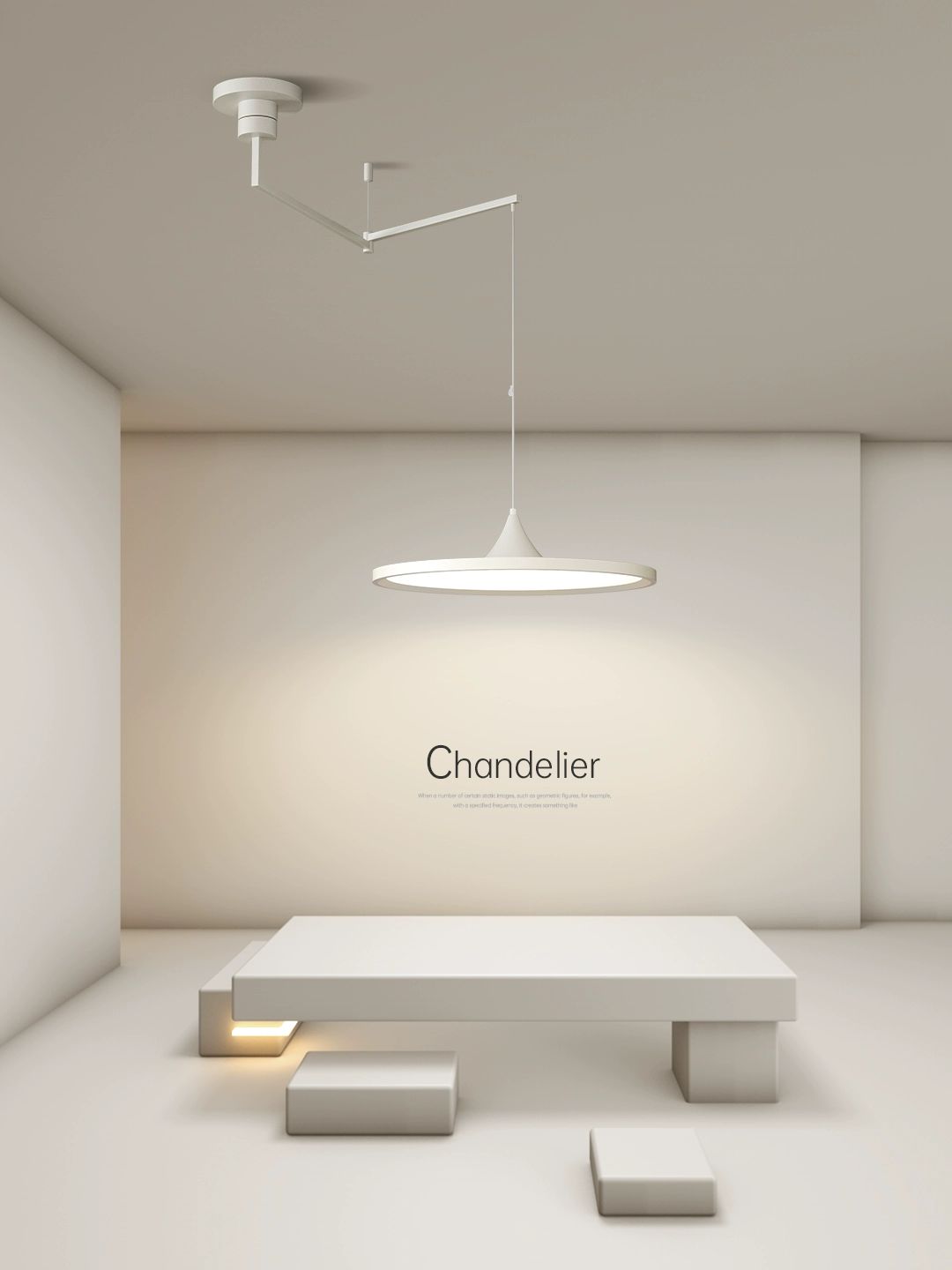 천장 관절조명 40CM 펜던트 모던 무드등 디자인 침실 레스토랑 암스윙형 직경40CM 삼색조광 검은 - 상세 이미지 2