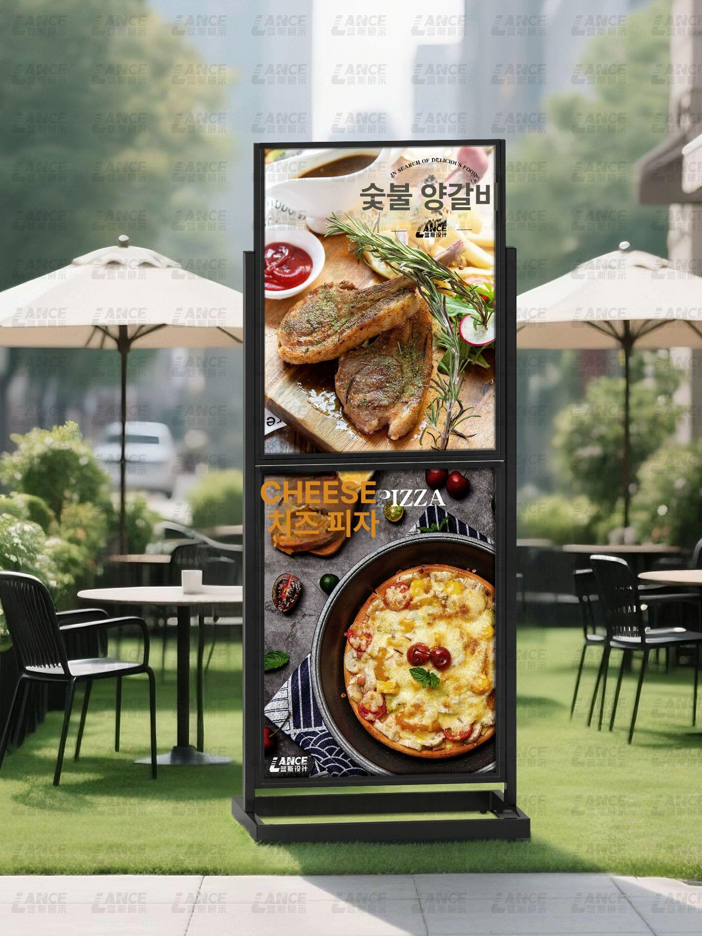 Led 스탠드 광고판 홍보 배너 대형 매대 150cm 전화폭 공용 블랙 - 상세 이미지 4