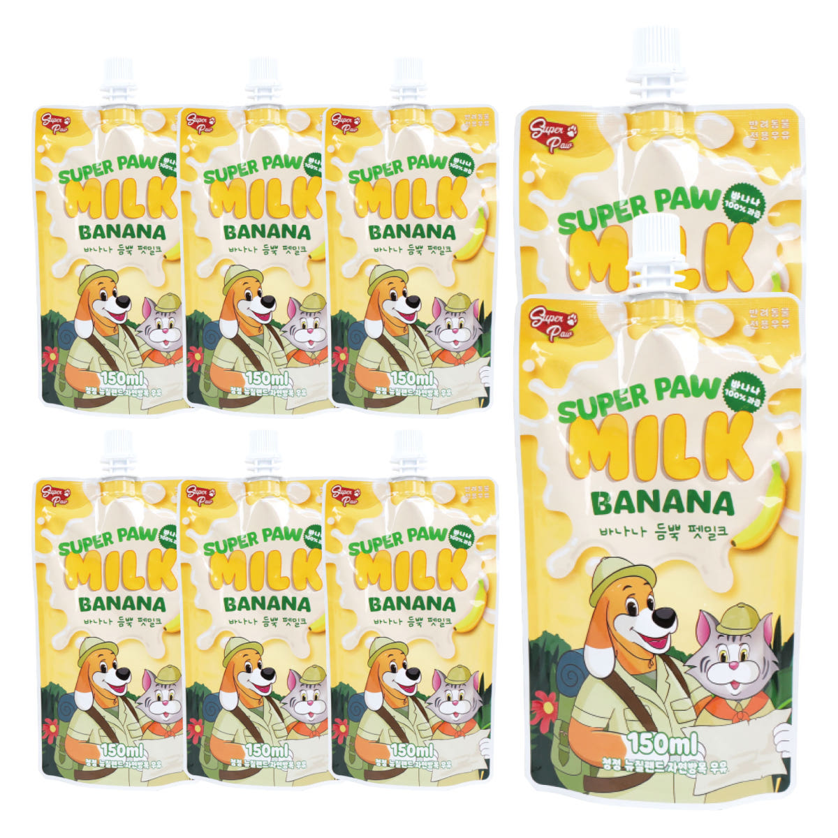 (1박스) 슈퍼포우 펫밀크 강아지 우유 고양이 음수량 바나나(소화), 150ml, 8개 가격 비교 슈퍼포우 (1박스) 슈퍼포우 펫밀크 강아지 우유 고양이 음수량 바나나(소화), 150ml, 8개